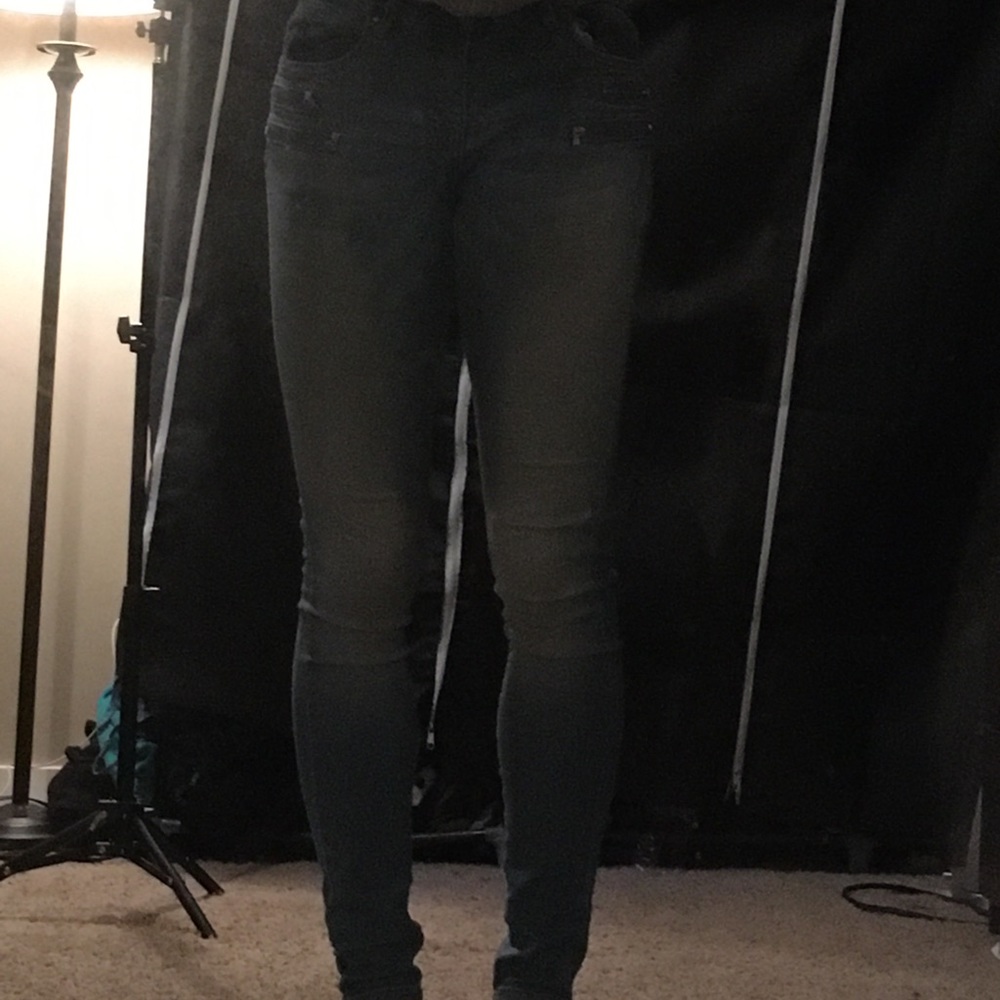 Medium Wash Skinny Jeans w/ Zippers